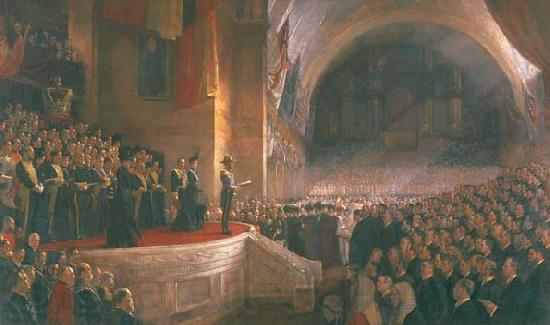 Tom roberts Opening of the First Parliament of the Commonwealth of Australia by H.R.H. The Duke of Cornwall and York Norge oil painting art